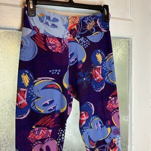 Lularoe Disney Women’s Dark Blue Mickey & Minnie Mouse Pattern Leggings Size OS